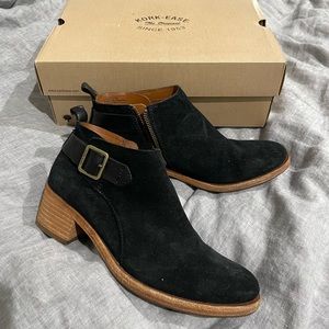 Black suede women’s ankle boots